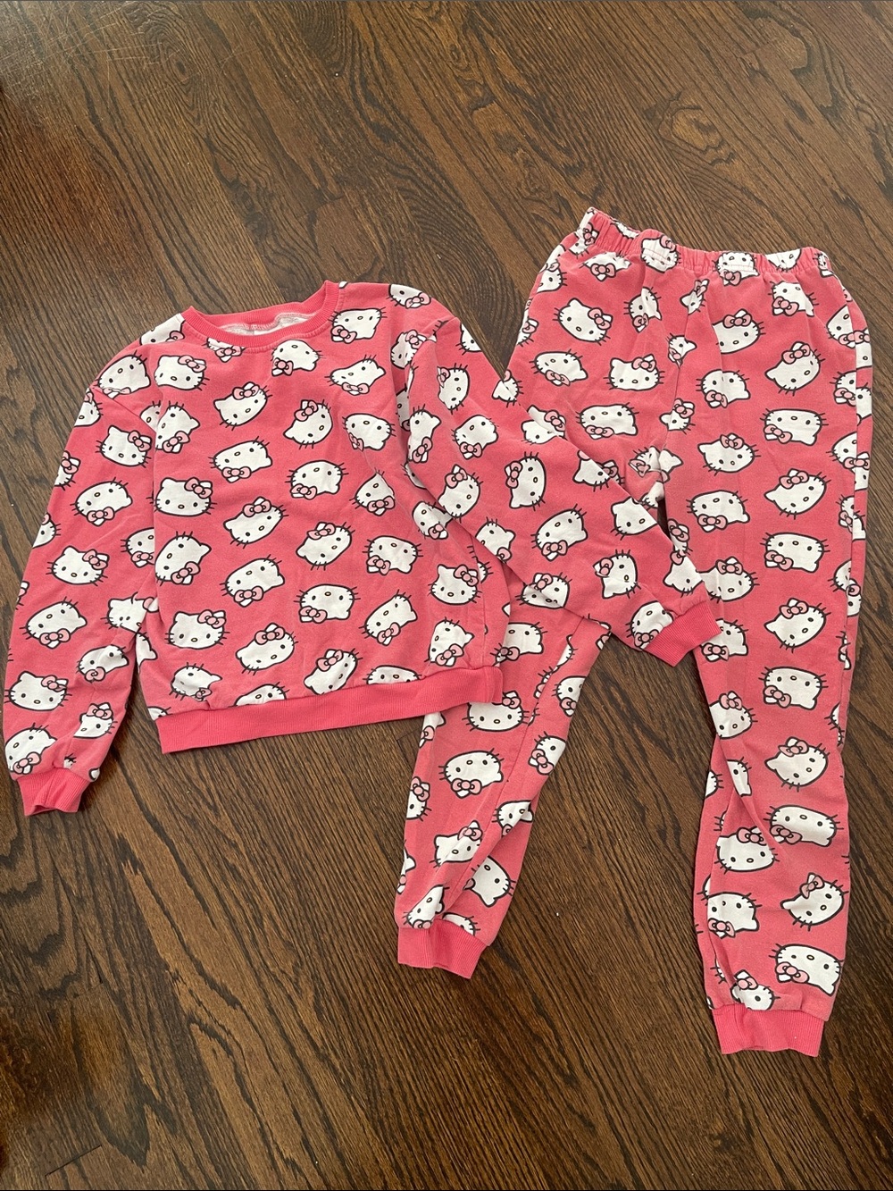 Hello Kitty Bright Pink Kids Pajama Set with All-Over Print